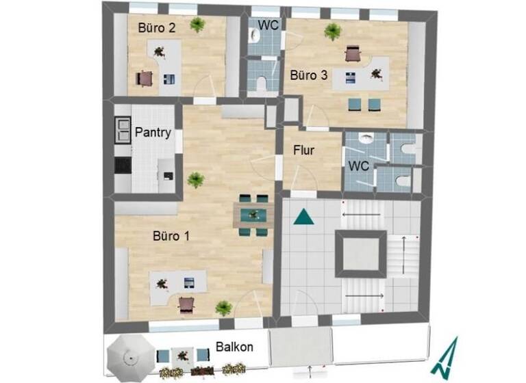 Bürofläche zur Miete 6,18 € 3 Zimmer 89 m² Bürofläche Klosterplatz 5 Pößneck,Stadt Pößneck 07381