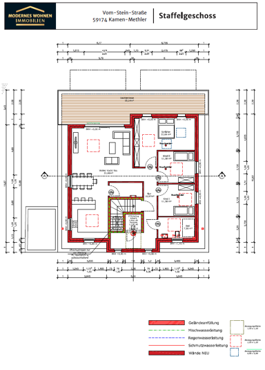 Penthouse zum Kauf provisionsfrei 385.000 € 4 Zimmer 135 m² 2. Geschoss frei ab sofort Vom-Stein-Straße 9 Methler Kamen 59174