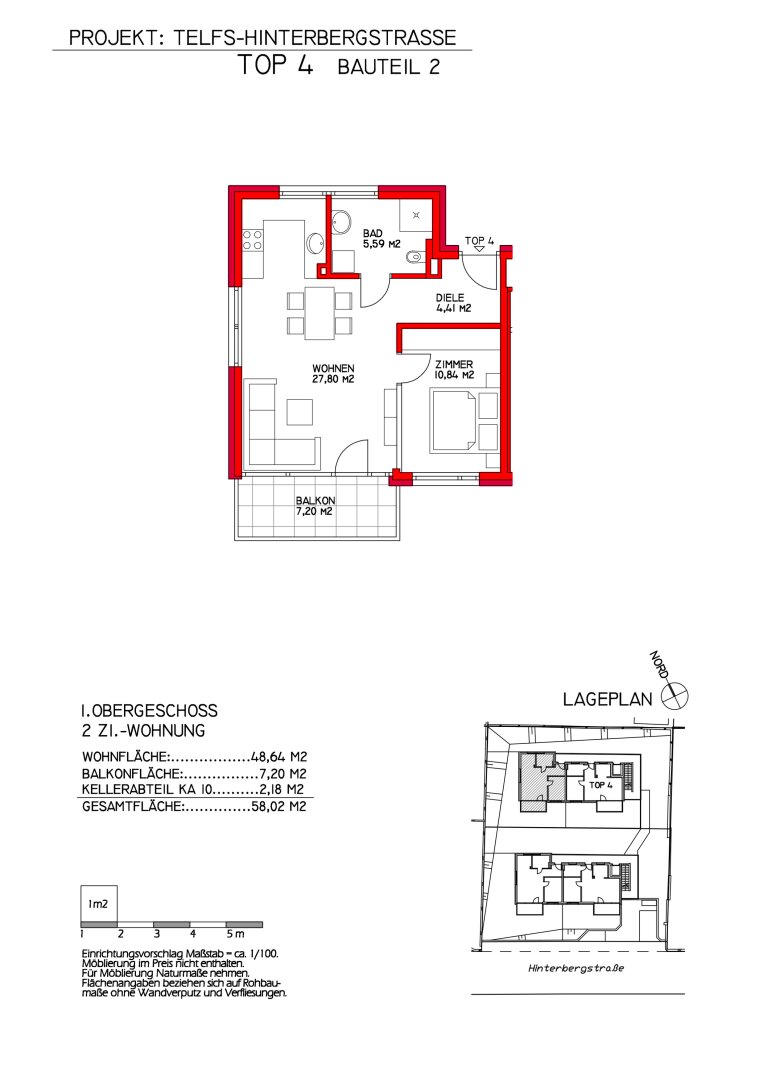 Wohnung zum Kauf 316.160 € 48,6 m²<br/>Wohnfläche Telfs 6410