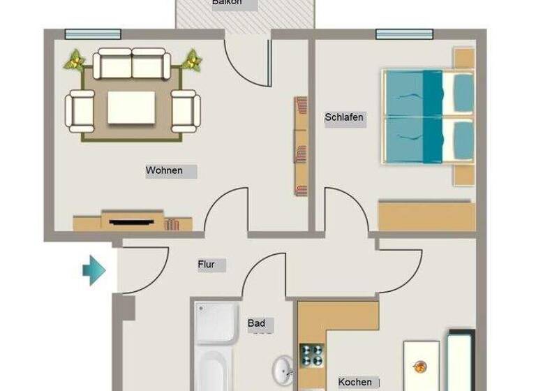 Wohnung zur Miete 524 € 2,5 Zimmer 64,7 m² EG frei ab 01.03.2026 Franz-Lenze-Straße 102 Vierlinden Duisburg 47178