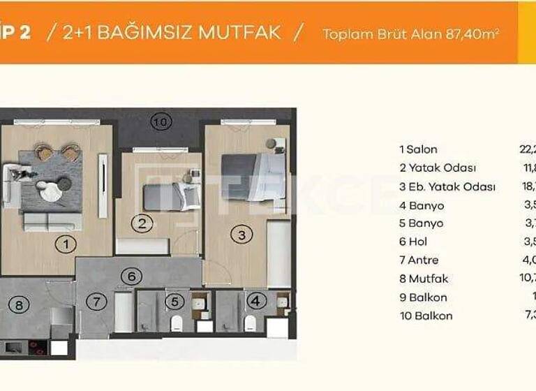 Wohnung zum Kauf 160.000 € 3 Zimmer 100 m² EG Ankara 06810