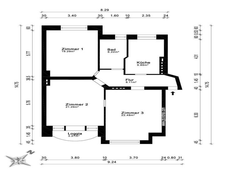 Wohnung zum Kauf 620.000 € 3 Zimmer 88,9 m² 2. Geschoss Neukölln Berlin / Neukölln 12055