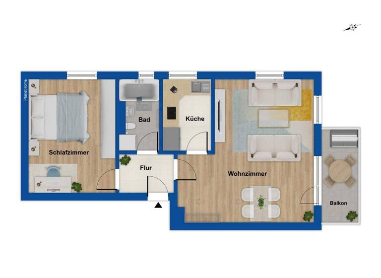 Wohnung zum Kauf 399.000 € 2 Zimmer 55,8 m² 1. Geschoss Neukeferloh Grasbrunn 85630