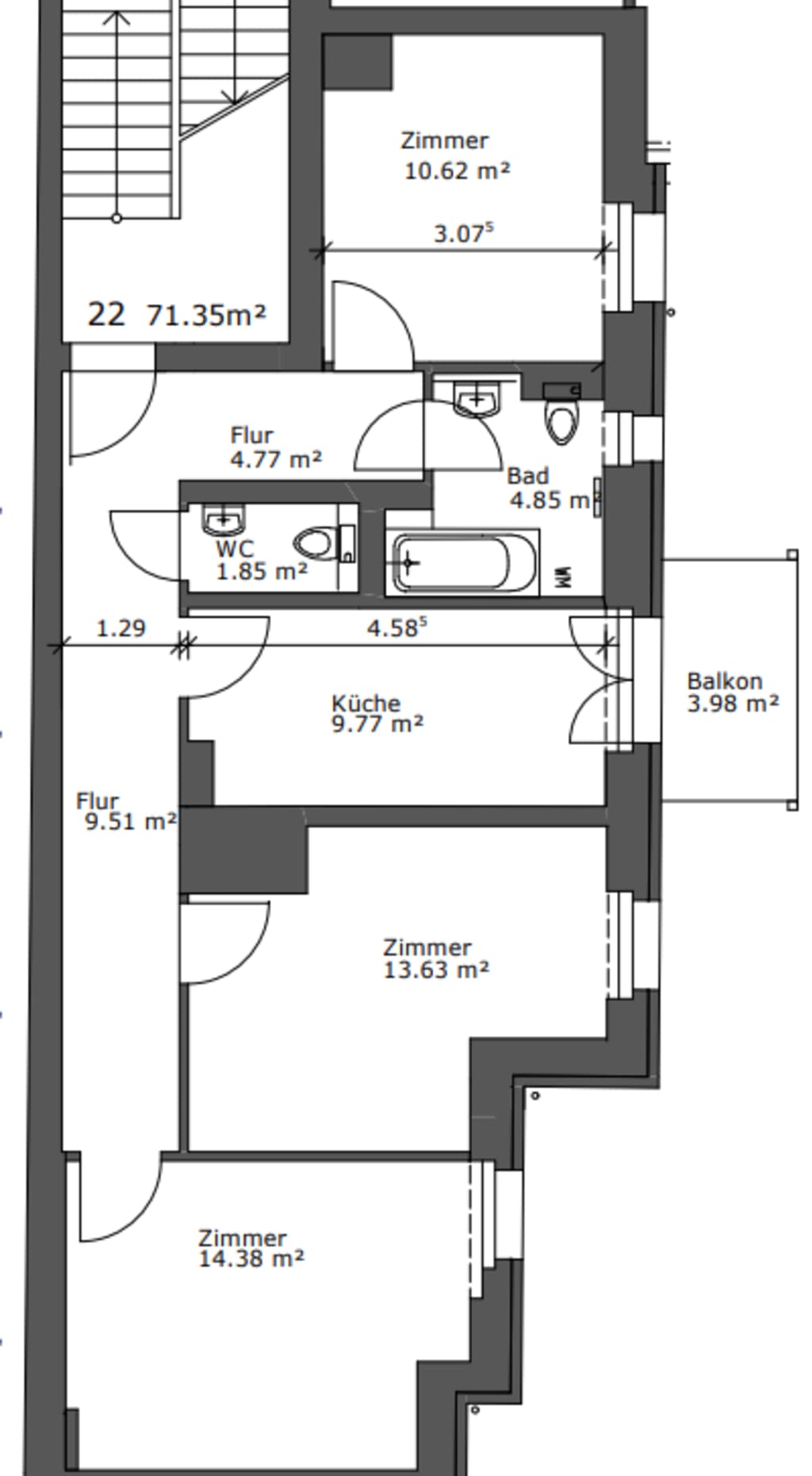 Wohnung zur Miete Wohnen auf Zeit 1.690 € 4 Zimmer 72 m²<br/>Wohnfläche 06.01.2025<br/>Verfügbarkeit Dirschauer Straße Friedrichshain Berlin 10245