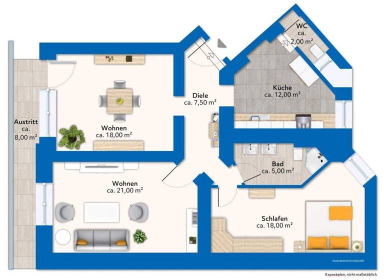 Wohnung zum Kauf 275.000 € 3 Zimmer 87 m² EG Wiesbaden 65197