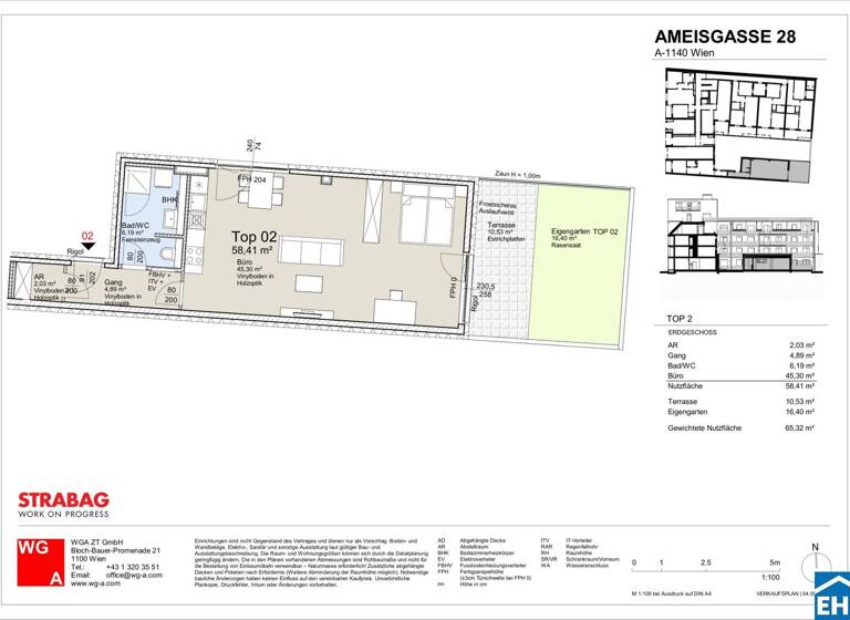 Studio zum Kauf - Erstbezug 363.200 € 1 Zimmer 58,4 m² EG Ameisgasse Wien 1140