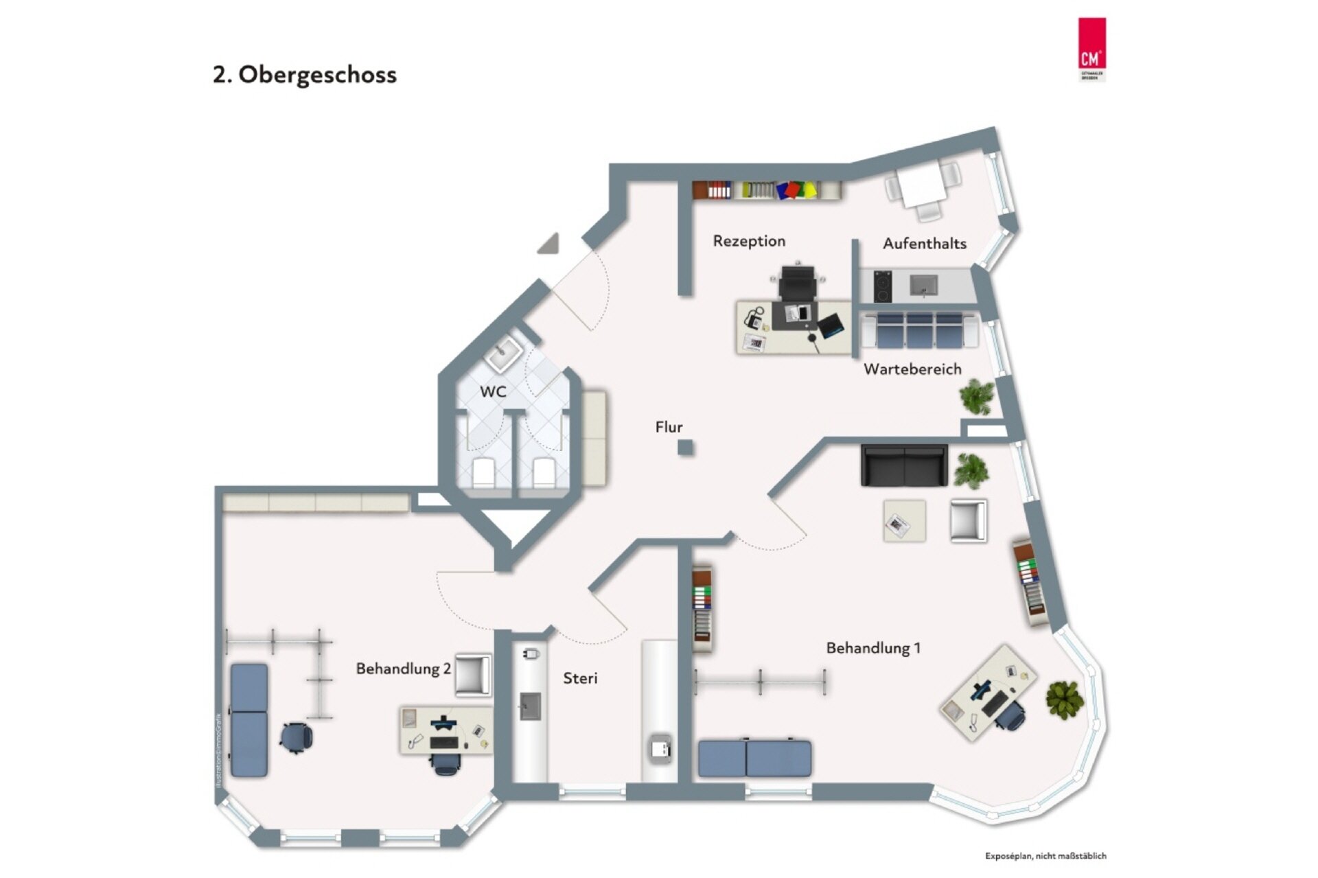 Büro-/Praxisfläche zur Miete provisionsfrei 13 € 3 Zimmer 103,2 m²<br/>Bürofläche ab 103,2 m²<br/>Teilbarkeit Hoyerswerdaer Straße 40 Äußere Neustadt (Hoyerswerdaer Str.) Dresden 01099