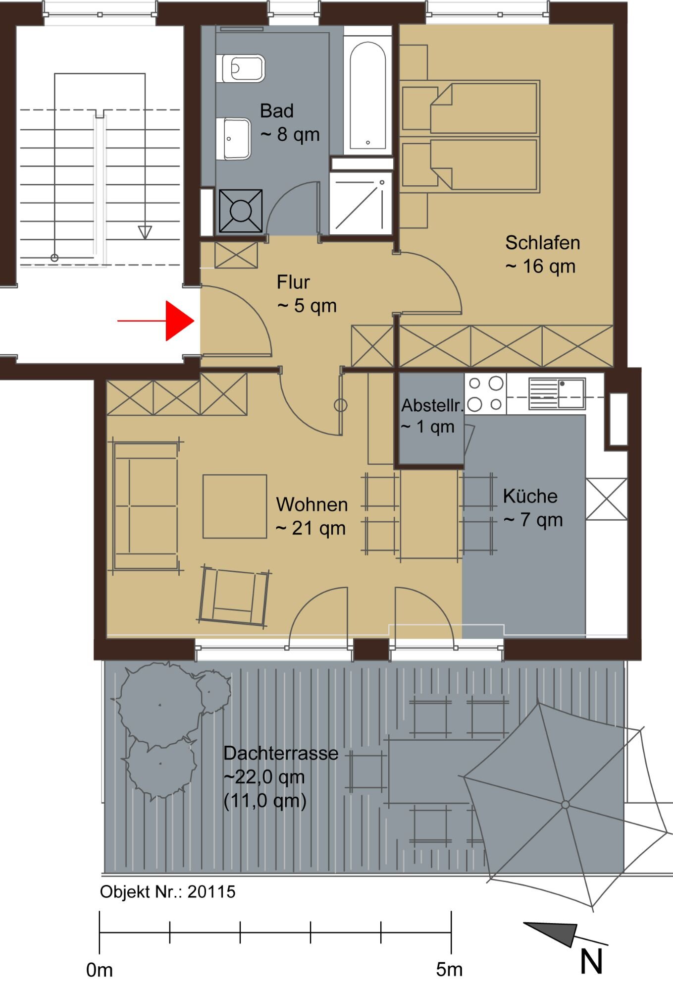 Penthouse zur Miete 1.050 € 2 Zimmer 69 m²<br/>Wohnfläche 3.<br/>Geschoss Fasanenweg 45 Glashütte Norderstedt 22851