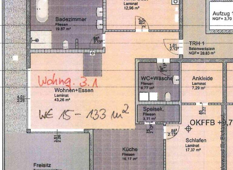Wohnung zur Miete 1.250 € 3 Zimmer 133 m² 3. Geschoss Helenenstraße 2 Gotha 99867