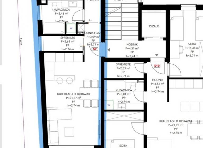 Wohnung zum Kauf 233.000 € 2 Zimmer 71 m² 1. Geschoss Okrug