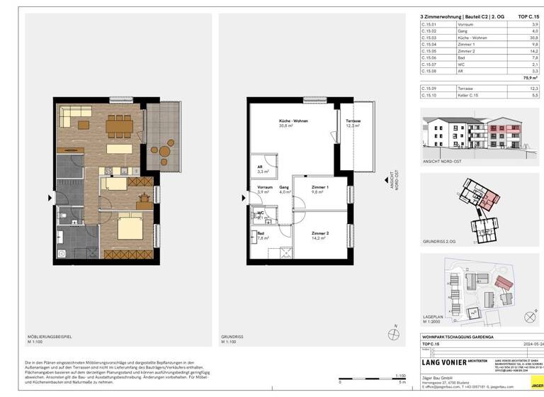 Wohnung zum Kauf - Erstbezug 495.000 € 3 Zimmer 76 m² 2. Geschoss frei ab 01.06.2026 Gardengaweg Tschagguns 6774