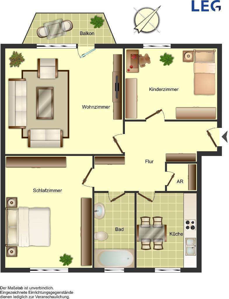 Wohnung zur Miete 394 € 3,5 Zimmer 63,3 m²<br/>Wohnfläche 2.<br/>Geschoss 22.11.2024<br/>Verfügbarkeit Bradfordstraße 1 Statistischer Bezirk 12 Hamm 59063