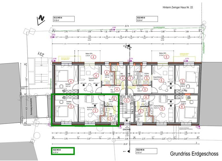 Wohnung zum Kauf - Erstbezug provisionsfrei als Kapitalanlage geeignet 156.700 € 2 Zimmer 41,5 m² Hinterm Zwinger 22 Weiden Weiden in der Oberpfalz 92637