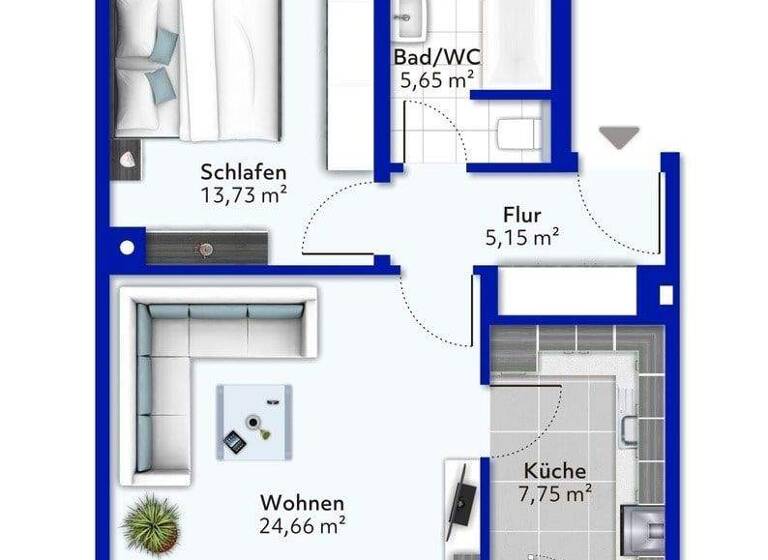 Wohnung zum Kauf 325.000 € 2 Zimmer 57,5 m² Hallbergmoos 85399
