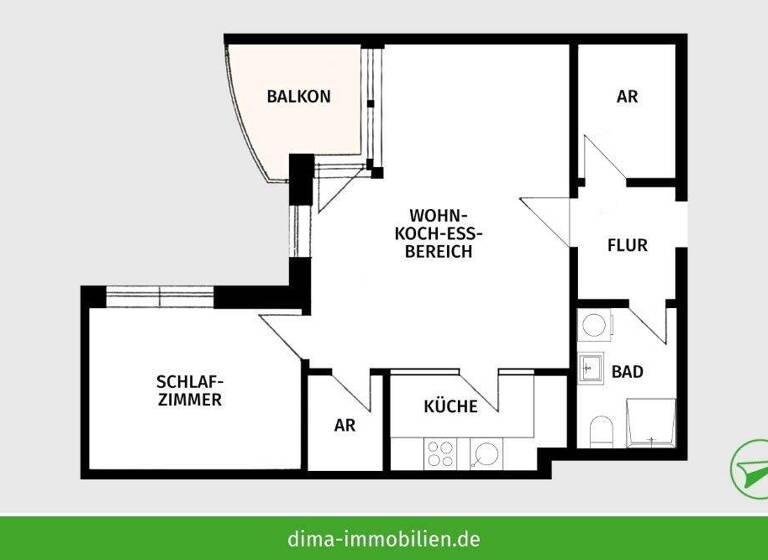 Wohnung zum Kauf 190.000 € 2 Zimmer 59 m² EG frei ab sofort Offenbachstraße 17 Markkleeberg 04416