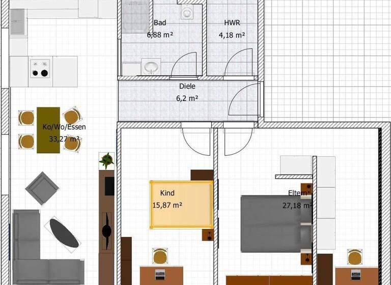 Wohnung zur Miete - Erstbezug 1.500 € 3 Zimmer 91 m² 1. Geschoss Gänsleit Söll 6306