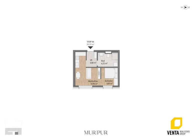 Studio zum Kauf 154.174 € 1 Zimmer 37,5 m² 1. Geschoss Lagergasse Gries Graz 8020