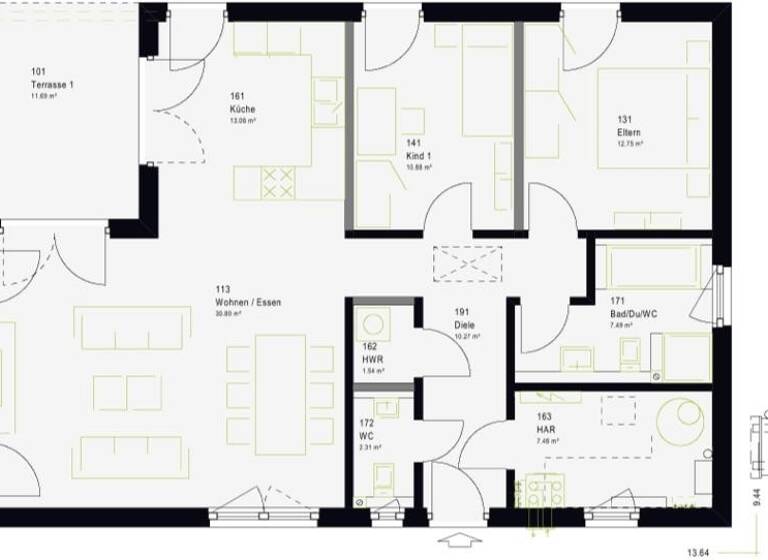 Bungalow zum Kauf provisionsfrei 410.839 € 3 Zimmer 108 m²<br/>Wohnfläche 450 m²<br/>Grundstück Altensteig Altensteig 72213