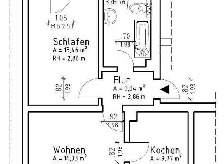 Wohnung zur Miete 275 € 2 Zimmer 50,3 m² 1. Geschoss frei ab sofort Pflockenstrasse 5 Mittelbach Chemnitz 09224