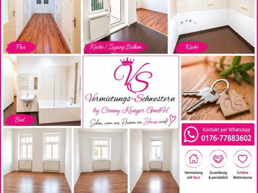 Wohnung zur Miete 375 € 3 Zimmer 68,5 m² Gellertstraße 12 Hilbersdorf Chemnitz 09130