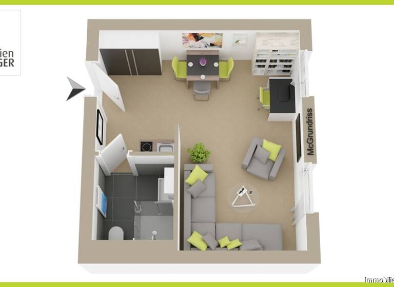 Studio zur Miete 540 € 1 Zimmer 26 m² 1. Geschoss Havelstr. 7 Darmstadt 64295