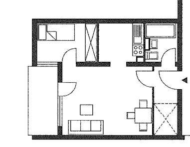 Wohnung zur Miete 347 € 1,5 Zimmer 41,8 m²<br/>Wohnfläche 3.<br/>Geschoss Adenauerstraße 6 Aschenberg Fulda 36039