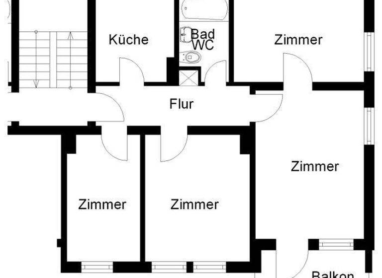 Wohnung zur Miete 693 € 4 Zimmer 71,8 m² 1. Geschoss frei ab 11.04.2026 Dr.-Eckener-Str. 2 Kalkhügel Osnabrück 49080