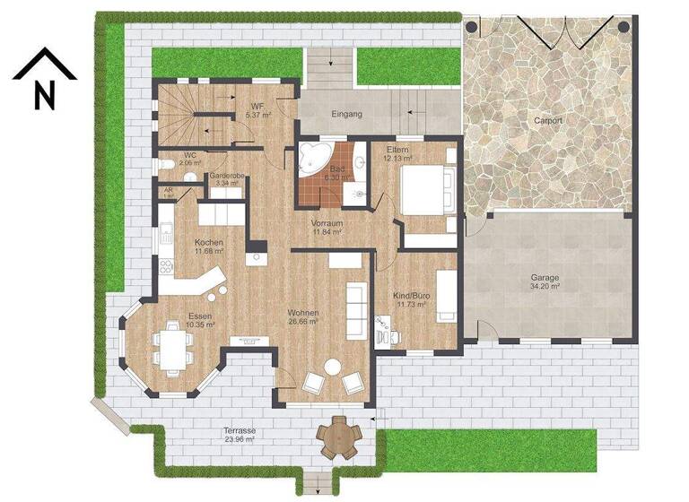 Villa zum Kauf 1.200.000 € 6 Zimmer 210 m² 1.239 m² Grundstück St. Ruprecht Klagenfurt 9020