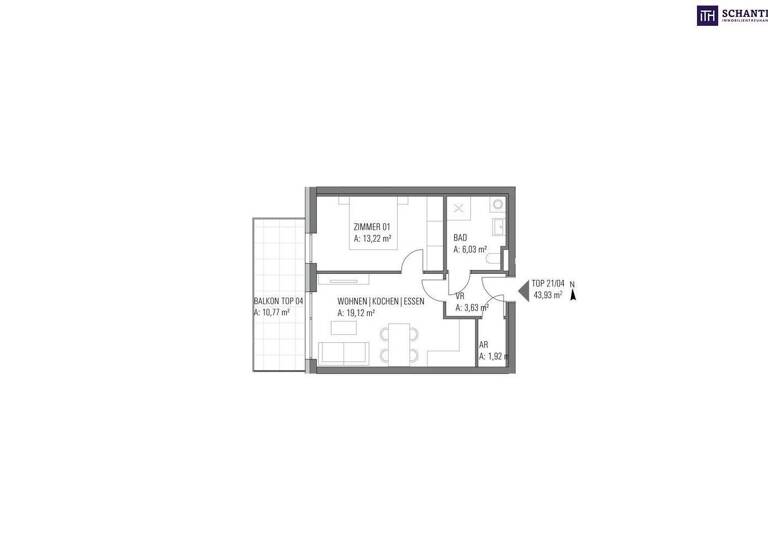 Wohnung zum Kauf - Erstbezug provisionsfrei 215.000 € 2 Zimmer 44 m² 1. Geschoss Andritz Graz 8045
