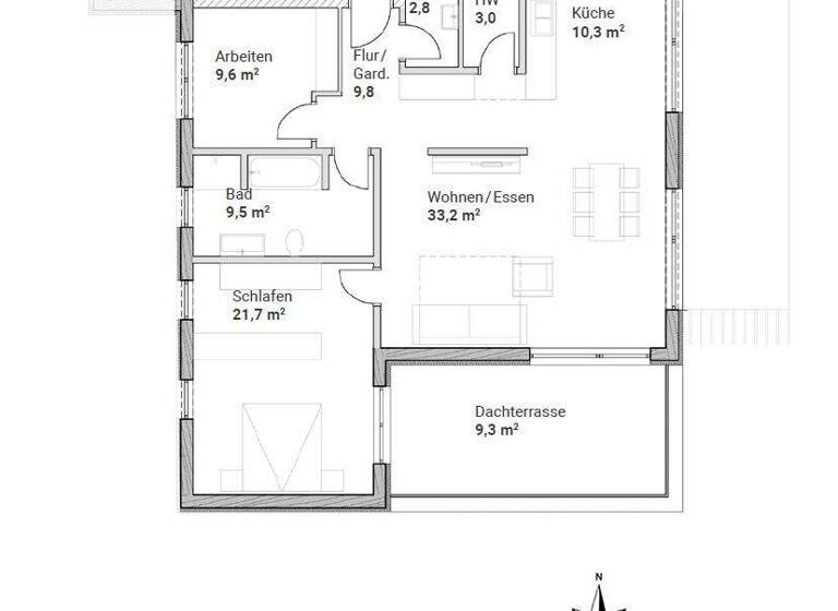 Penthouse zum Kauf provisionsfrei 736.900 € 3 Zimmer 109,4 m² 3. Geschoss Beilngries 92339