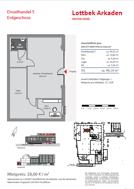 Büro-/Praxisfläche zur Miete provisionsfrei 1.731 € 2 Zimmer Hoisbüttel Ammersbek 22949