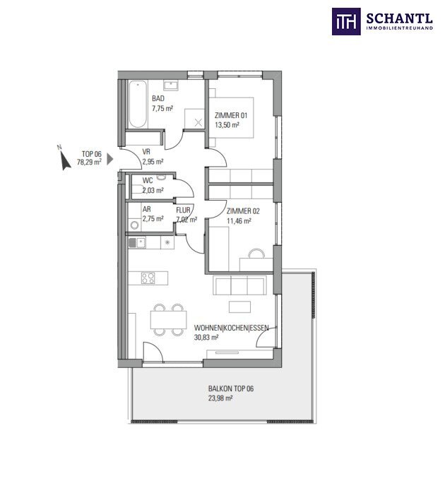 Wohnung zum Kauf 439.000 € 3 Zimmer 78 m²<br/>Wohnfläche 1.<br/>Geschoss Mariatroster Straße Mariatrost Fölling 8044