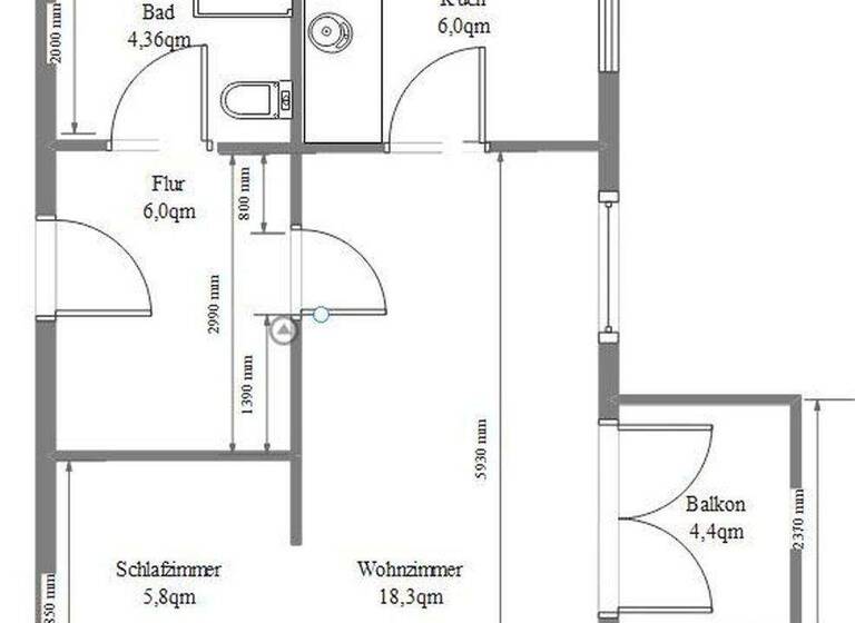 Wohnung zur Miete 580 € 1,5 Zimmer 42 m² 2. Geschoss frei ab 22.12.2025 Riebeckstr. 9 Reudnitz-Thonberg Leipzig 04317