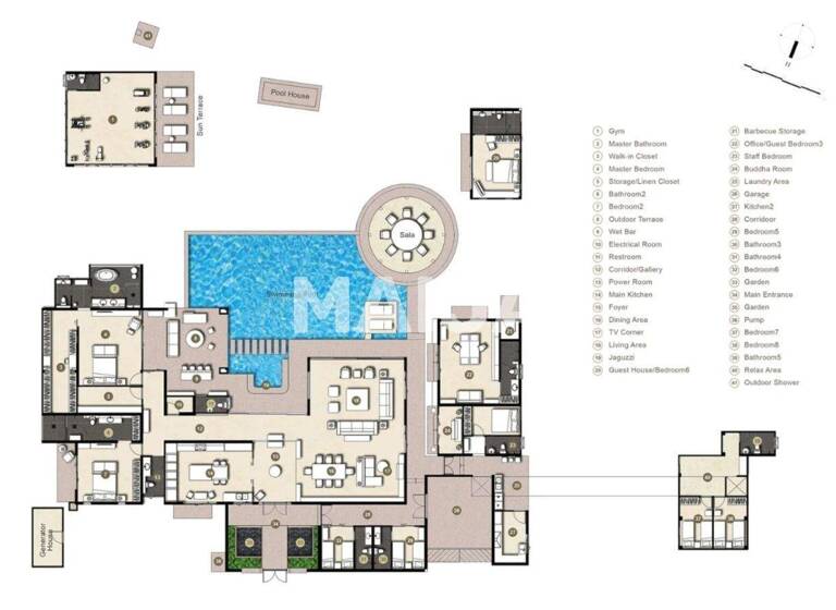 Villa zum Kauf 1.478.620 € 9 Zimmer 1.092 m² 1.828 m² Grundstück Soi Vineyard 1 Bang Lamung 20150