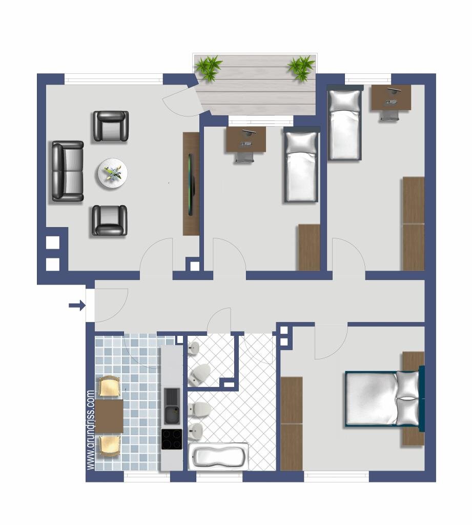 Wohnung zum Kauf provisionsfrei 129.000 € 4 Zimmer 88 m²<br/>Wohnfläche 2.<br/>Geschoss Hamm - Beberich Viersen 41748