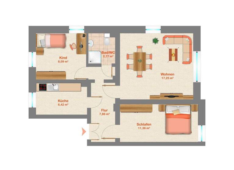 Wohnung zum Kauf 89.000 € 3 Zimmer 54 m² Freital 01705