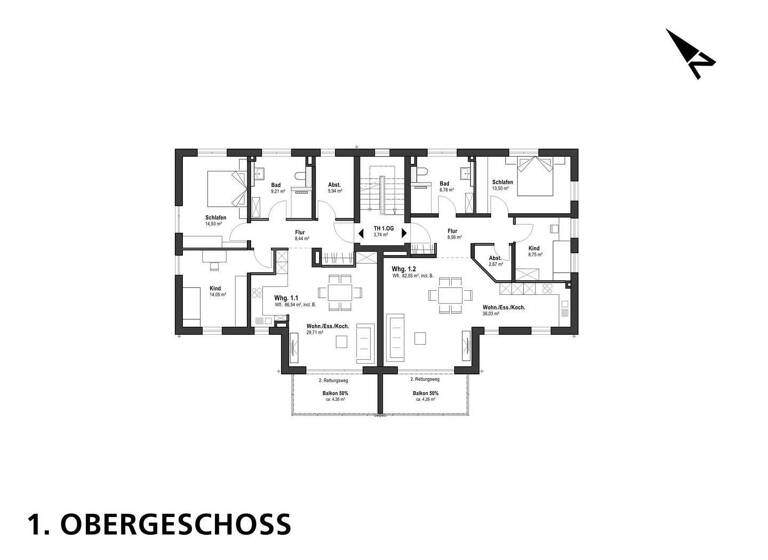 Wohnung zum Kauf provisionsfrei 376.923 € 3 Zimmer 82,6 m² Dorfstraße 30 Bühl Burgrieden 88483