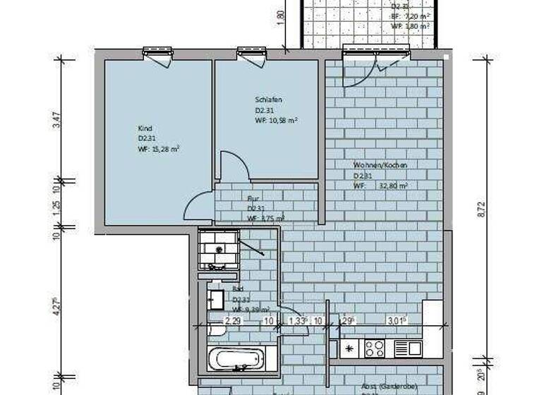 Wohnung zur Miete 1.081 € 3 Zimmer 98,3 m² frei ab 01.05.2026 Kleekampsweg 2a Fallersleben Wolfsburg 38442