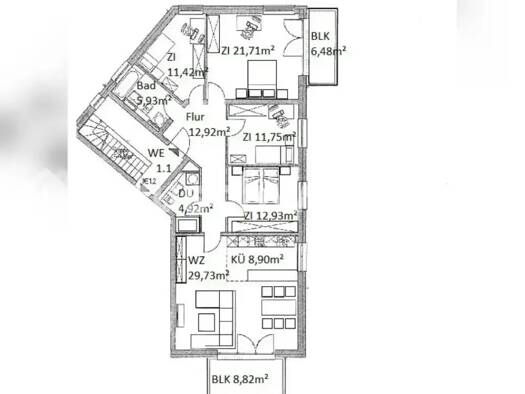 Wohnung zur Miete Tauschwohnung 1.300 € 5 Zimmer 128 m² 1. Geschoss Eiche Potsdam 14469