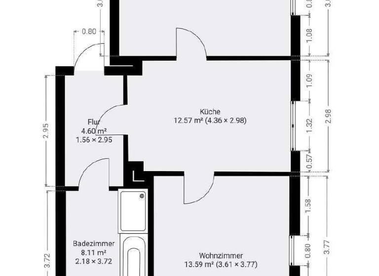 Wohnung zur Miete 320 € 2 Zimmer 53 m² EG Rödlitz Lichtenstein/Sa.-Rödlitz 09350