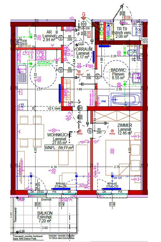 Wohnung zur Miete 589 € 59,8 m²<br/>Wohnfläche Eichberger Straße 1/9 Dietmanns 3950