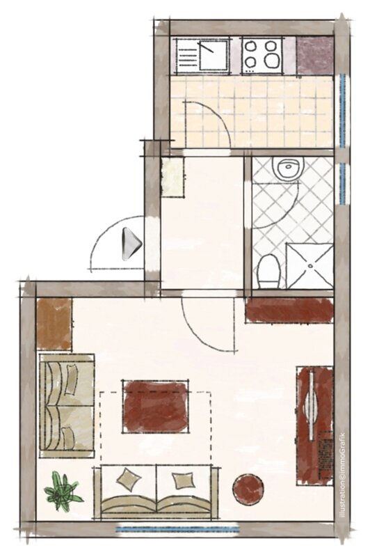 Wohnung zur Miete 350 € 1 Zimmer 25 m²<br/>Wohnfläche EG<br/>Geschoss ab sofort<br/>Verfügbarkeit Kelheim Kelheim 93309