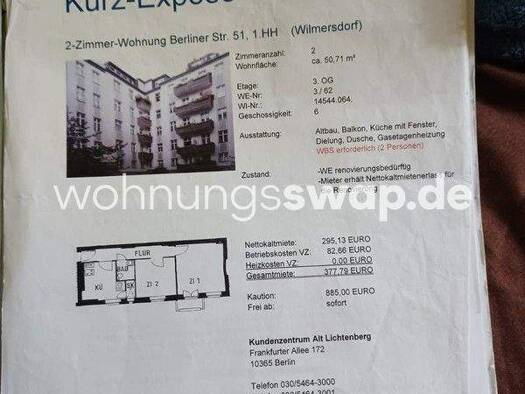 Studio zur Miete Tauschwohnung 800 € 4 Zimmer 80 m² 2. Geschoss Tegel Berlin 13507