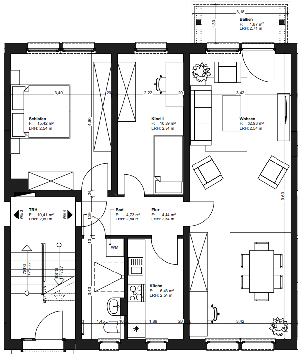 Wohnung zur Miete 596 € 3 Zimmer 76,4 m²<br/>Wohnfläche 3.<br/>Geschoss ab sofort<br/>Verfügbarkeit Johannes-R.-Becher-Straße 52 Bieblach 2 Gera 07546