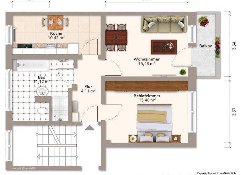 Wohnung zur Miete nur mit Wohnberechtigungsschein 345 € 2 Zimmer 58,1 m² 4. Geschoss Gesundbrunnenring 18 Bautzen 02625