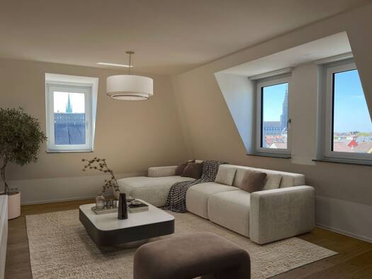 Penthouse zur Miete - Erstbezug 2.760 € 4 Zimmer 114,6 m² 5. Geschoss frei ab sofort Frauenstr. 124 Mitte Ulm 89073