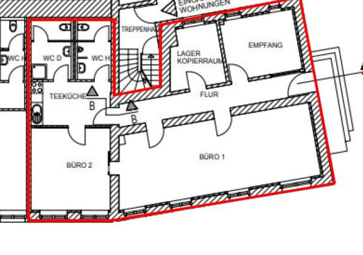 Bürofläche zur Miete provisionsfrei 11,50 € 444,6 m²<br/>Bürofläche ab 444,6 m²<br/>Teilbarkeit Altstadt Duisburg 47051