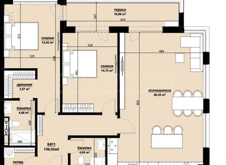 Studio zum Kauf 207.000 € 3 Zimmer 136,5 m² Burgas