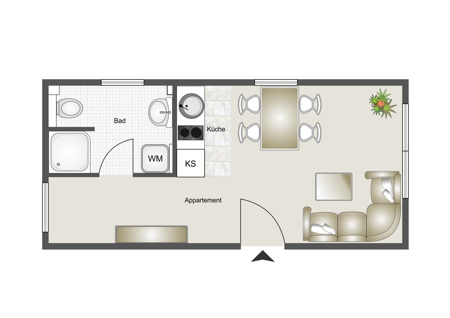 Wohnung zum Kauf 129.000 € 1 Zimmer 24,8 m²<br/>Wohnfläche Gundelfingen Gundelfingen an der Donau 89423