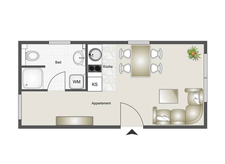 Wohnung zum Kauf 129.000 € 1 Zimmer 24,8 m²<br/>Wohnfläche Gundelfingen Gundelfingen an der Donau 89423